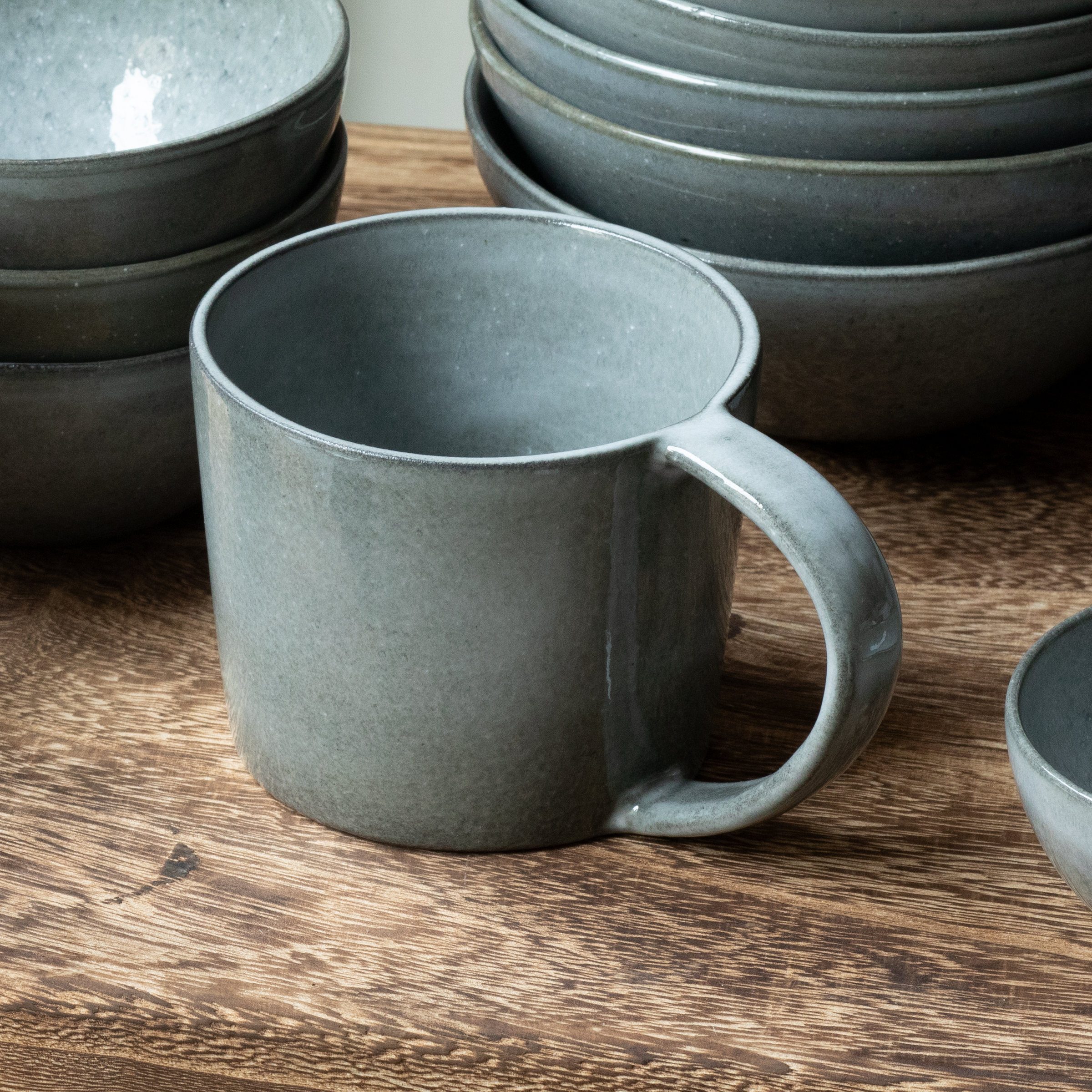 Grande tasse à thé avec anse Grès robuste fait main Lave-vaisselle 
