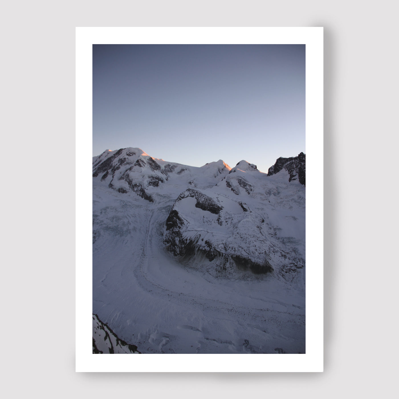 Carte du panorama des glaciers