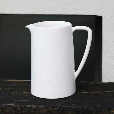 Grand pichet d'eau en céramique Carafe 2 litres blanc grès