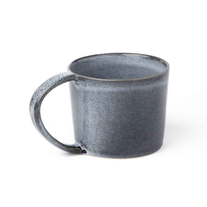 Grande tasse à thé avec anse style moderne bleu émail réactif grès