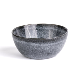 Bowl de plat principal pour poke ou curry dans un glaçage bleu recatif