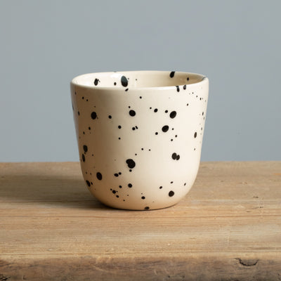 Tasse à café 200ml beige à pois noirs