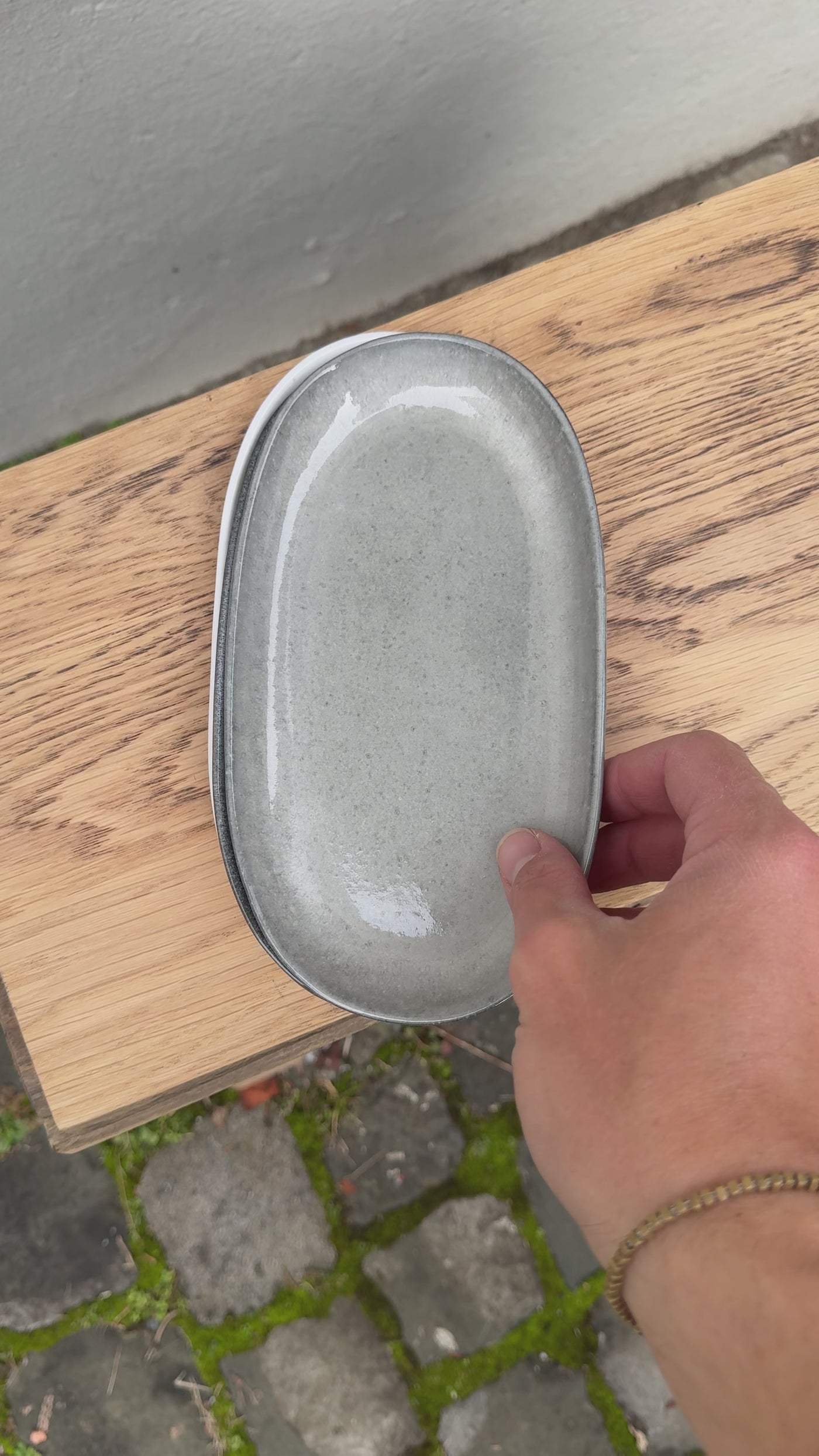 Assiette ovale 22cm Midnight Grey